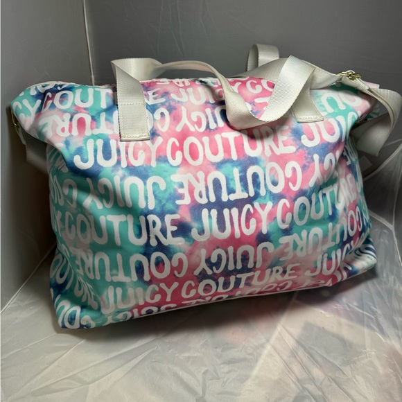 JUICY COUTURE WEEKENDER BAG WHITE, MULTICOLOR LOGO DUFFLE BAG - Picture 3 of 11